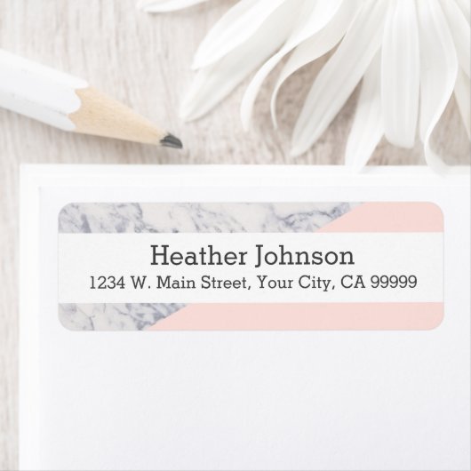 ピンク大理石カラーブロックパターン ラベル (インサイチュ)