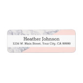 ピンク大理石カラーブロックパターン ラベル (正面)