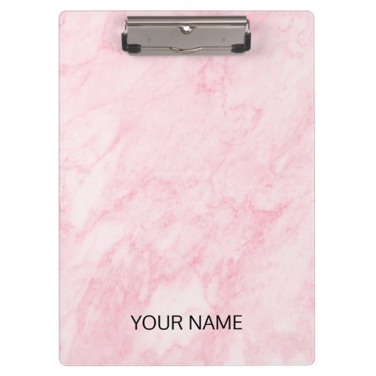 ピンク大理石クリップボカスタマイズード クリップボード (正面)
