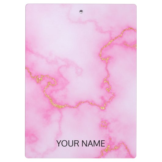 ピンク大理石クリップボカスタマイズード クリップボード (裏面)