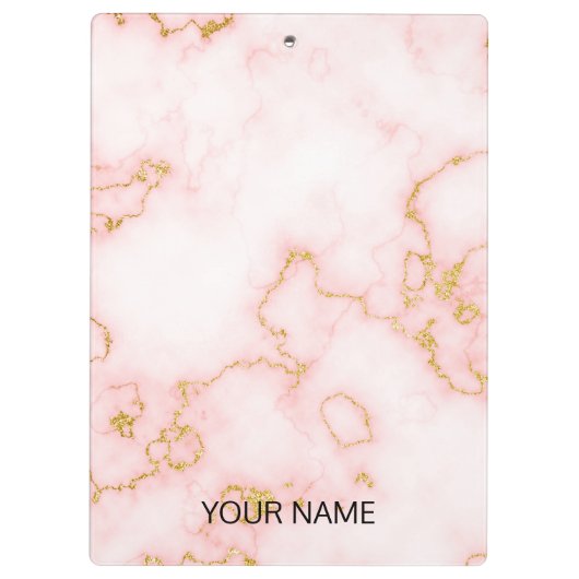 ピンク大理石クリップボカスタマイズード クリップボード (裏面)