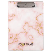 ピンク大理石クリップボカスタマイズード クリップボード (正面)