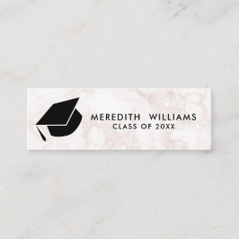 ピンク大理石グラッドキャップ卒業インサート スキニー名刺