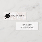 ピンク大理石グラッドキャップ卒業インサート スキニー名刺 (正面/裏面)