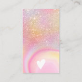 ピンク大理石グラデーショングリッターレインボー感謝していオーダー 名刺 (裏面)