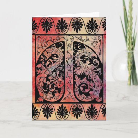 ピンク大理石グリーティングカード カード (正面)