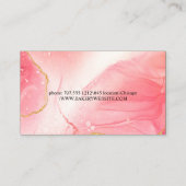 ピンク大理石ゴールデンハウスデザイン清掃サービス 名刺 (裏面)