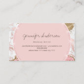 ピンク大理石ゴールドアゲートモダンエレガントダイヤモンド 名刺 (裏面)