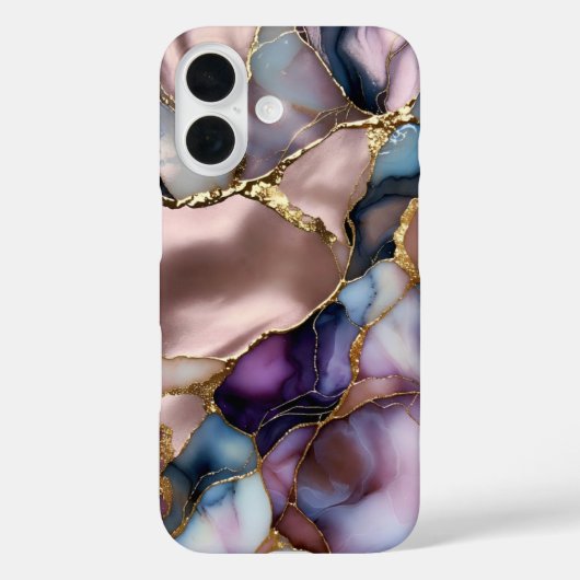 ピンク大理石ゴールドスマホケース 高級抽象画 Case-Mate iPhoneケース (裏面)