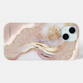 ピンク大理石ゴールドラメ Case-Mate iPhoneケース (裏面 (横))