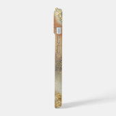 ピンク大理石シックゴールドラメモノグラム iPhone 15ケース (左側面)