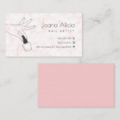 ピンク大理石シンプルネイルアーティスト名刺 名刺 (正面/裏面)
