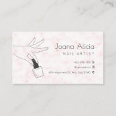 ピンク大理石シンプルネイルアーティスト名刺 名刺 (正面)