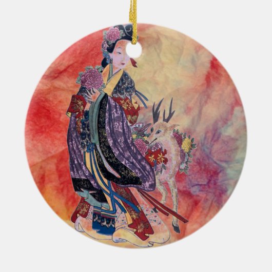 ピンク大理石セラミック両面クリスマスオーナメント セラミックオーナメント (裏面)