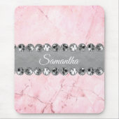 ピンク大理石ダイアモンドきらきら光る マウスパッド (正面)