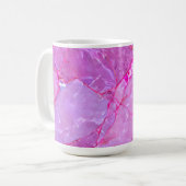 ピンク大理石テクスチャ、大理石効果 コーヒーマグカップ (正面左)