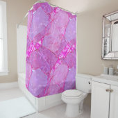 ピンク大理石テクスチャ、大理石効果 シャワーカーテン (インサイチュ)