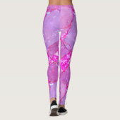 ピンク大理石テクスチャ、大理石効果 レギンス (裏面)