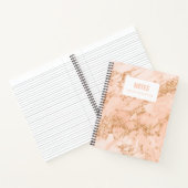 ピンク大理石バラ金ゴールド組パーソナライズされた成物 ノートブック (内部)