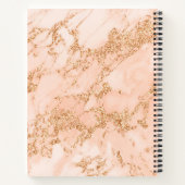 ピンク大理石バラ金ゴールド組パーソナライズされた成物 ノートブック (裏面)