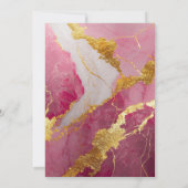 ピンク大理石パターン ゴールド 招待状 (裏面)