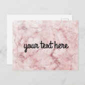 ピンク大理石パーソナライズされたはがき ポストカード (正面/裏面)
