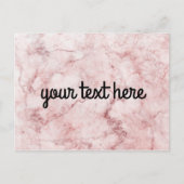 ピンク大理石パーソナライズされたはがき ポストカード (正面)