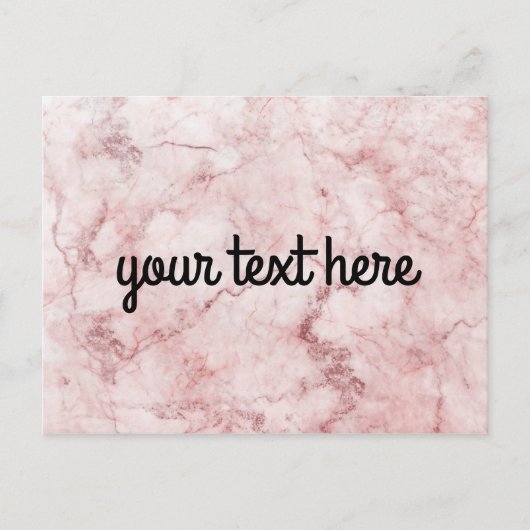 ピンク大理石パーソナライズされたはがき ポストカード (正面)