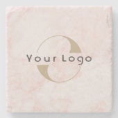 ピンク大理石ビジネスシンプルロエレガントゴ ストーンコースター (正面)