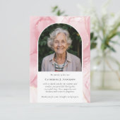 ピンク大理石フォト悔やみや弔慰葬儀記念館 サンキューカード (スタンド正面)