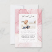 ピンク大理石フォト悔やみや弔慰葬儀記念館 サンキューカード (正面)