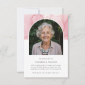 ピンク大理石フォト悔やみや弔慰葬儀記念館 サンキューカード (正面)