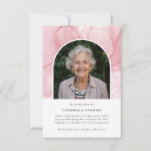 ピンク大理石フォト悔やみや弔慰葬儀記念館 サンキューカード (正面)