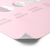 ピンク大理石ムーンフェイズポスター ポスター (角)