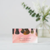 ピンク大理石メイクアップブラシメイクアップアーティストサロン ロイヤリティカード (スタンド正面)