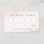 ピンク大理石メイクアップブラシメイクアップアーティストサロン ロイヤリティカード (裏面)