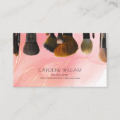 ピンク大理石メイクアップブラシメイクアップアーティストサロン ロイヤリティカード (正面)