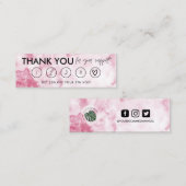 ピンク大理石メイクアップ感謝していヘアロイヤリティカード スキニー名刺 (正面/裏面)