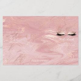 ピンク大理石メイクアップ目まぶしDL 3 Leaflet チラシ