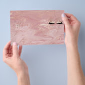 ピンク大理石メイクアップ目まぶしDL 3 Leaflet チラシ (ハンドル)