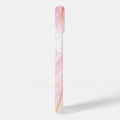 ピンク大理石モノグラム | ガーリーモダン金ゴールドグリッター Case-Mate iPhoneケース (裏面 / 右)