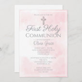 ピンク大理石初の聖餐式 招待状 (正面/裏面)