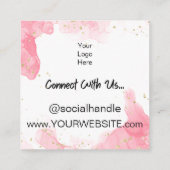 ピンク大理石割引スクラッチオフサンキューカード スクエア名刺 (裏面)