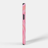 ピンク大理石渦巻き＋ゴールドラメ模様 iPhoneケース (右側面)
