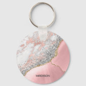 ピンク大理石瑪瑙 キーホルダー (裏面)