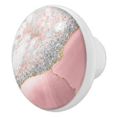 ピンク大理石瑪瑙 セラミックノブ (右)