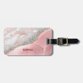 ピンク大理石瑪瑙 ラゲッジタグ (正面横)