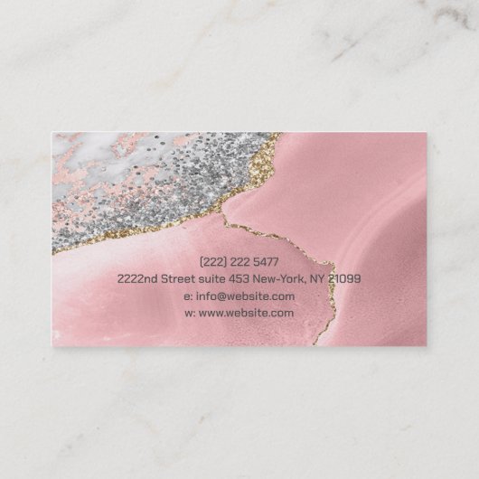 ピンク大理石瑪瑙 名刺 (裏面)