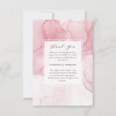 ピンク大理石記念写真悔やみや弔慰葬儀 サンキューカード (正面)