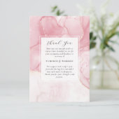 ピンク大理石記念写真悔やみや弔慰葬儀 サンキューカード (スタンド正面)